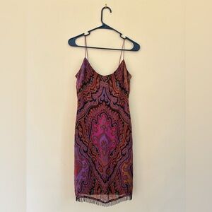 Laundry By Shelli Segal Pink and Purple Midi Dress